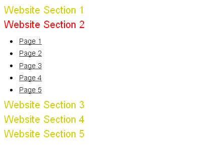 Website Section Slider using jQuery
