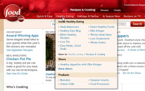 Vertical mega drop-down from foodnetwork.com