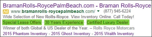 Dynamic Callout Extensions | THAT Agency Paid Search Services THAT Agency Example of Callout Extensions