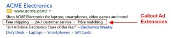 Adwords callout ad extensions offer more text in search Google callout ad extensions 2014