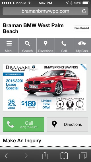 BMW 320i Specials Page - Mobile Version