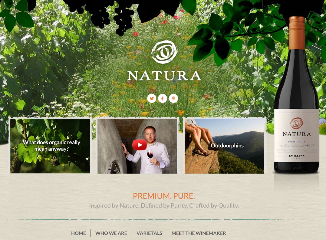 Natura Wines new website screenshot