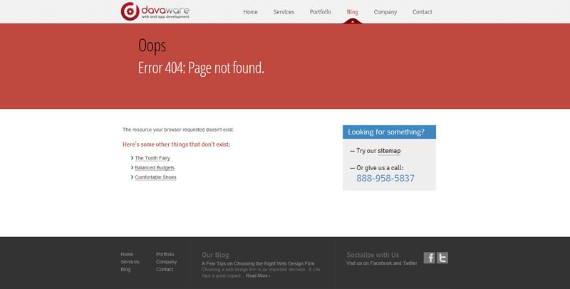 Davaware 404 Page