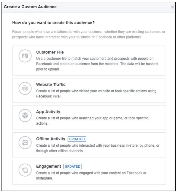Facebook Create Custom Audience | THAT Agency