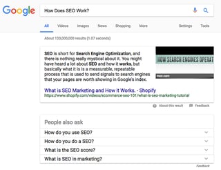 Featured Snippet Example | 2018 Search Engine Optimization in 2018
