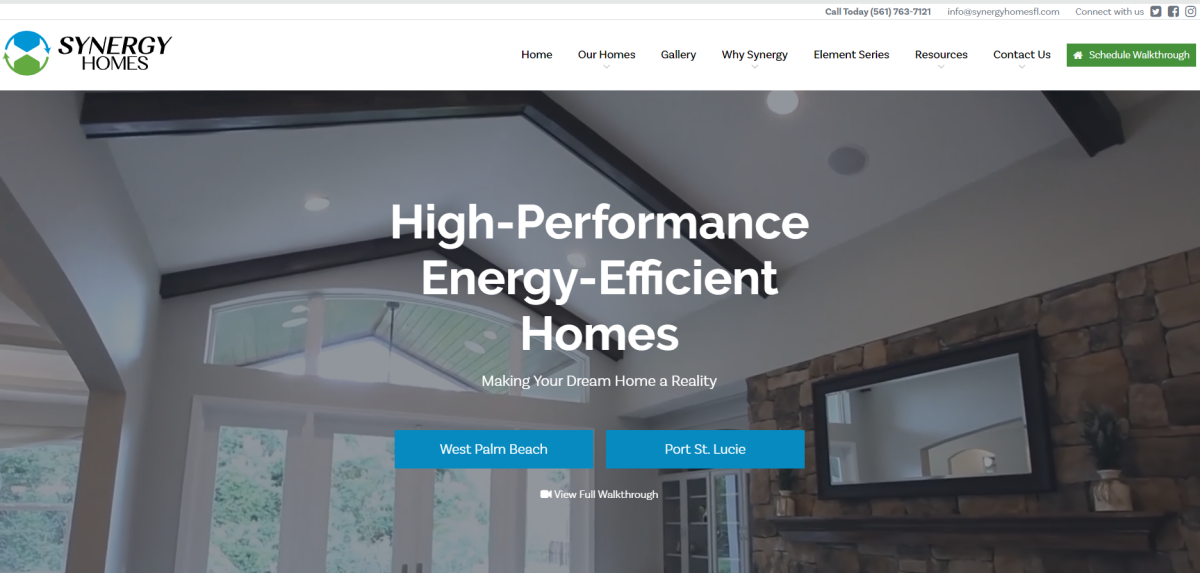 New Website Announcement | Synergy Homes of Florida | THAT Agency | Palm Beach Web Development Company