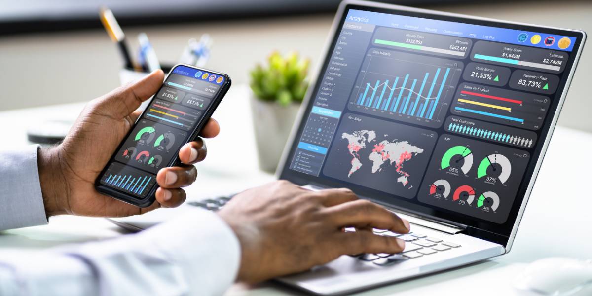 Business owner reading through and understanding data.