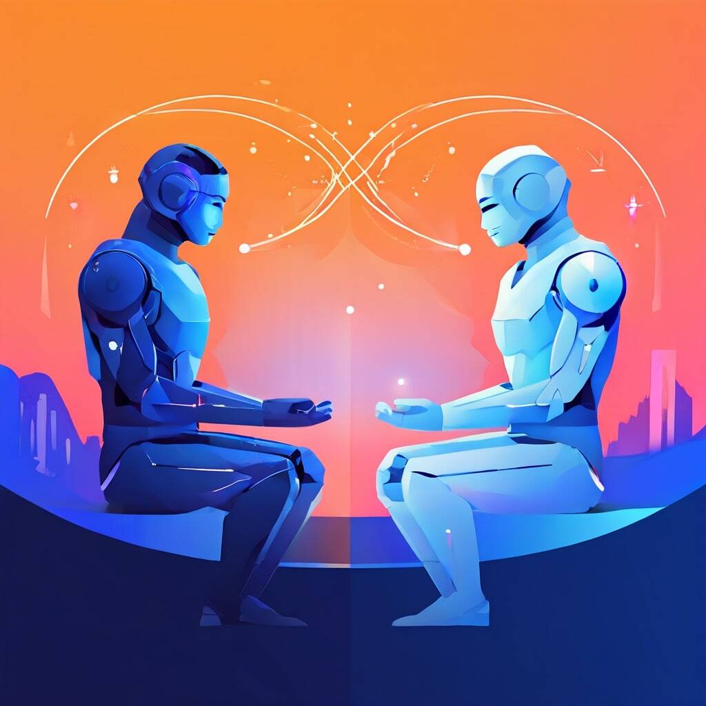 ai robots facing each other