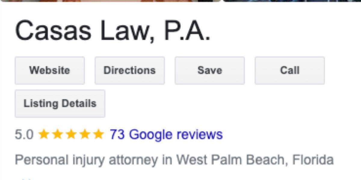Casas Law Google Reviews